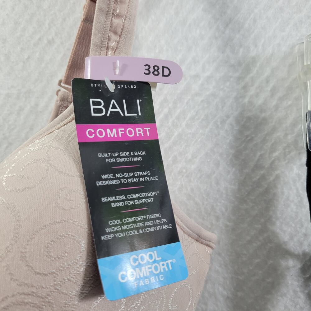 Bali Comfort Cool Comfort Fabric Lot of 2 Wireless Bras NWT Size 38D 121824-1004 - Picture 5 of 8